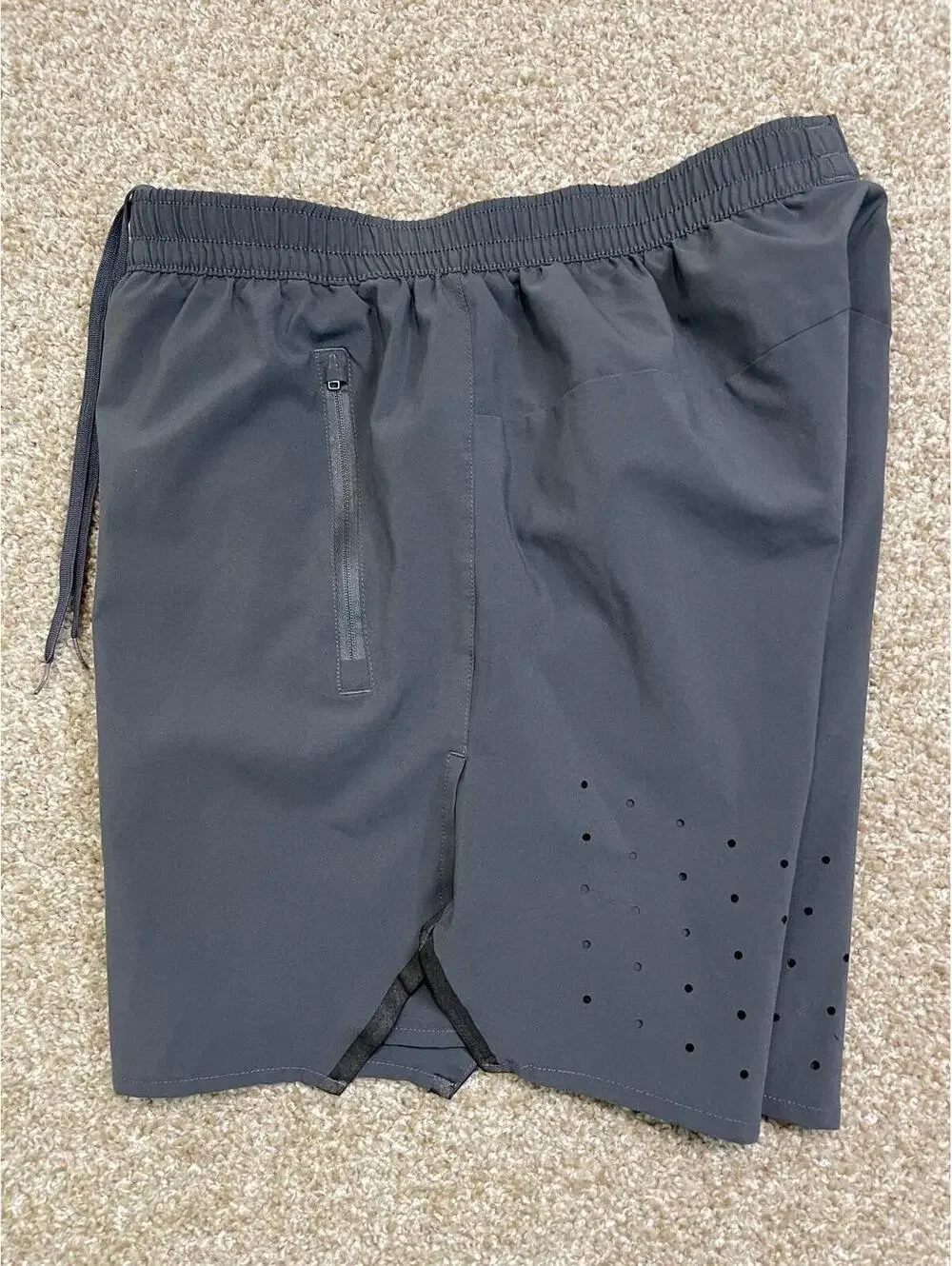 Adidas Shorts Men's Médium  Gray Aeroready Prime Green Athletic Elastic Waist